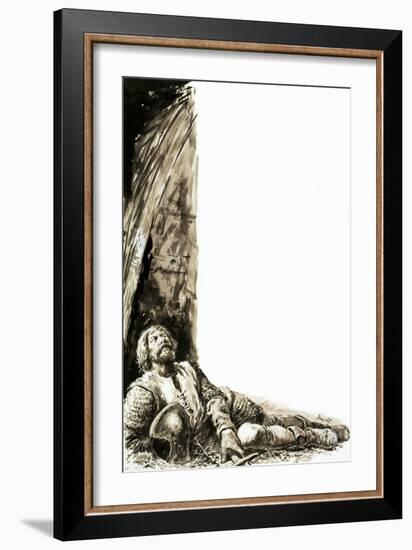 Robert the Bruce Watching a Spider Rebuild its Web-C.l. Doughty-Framed Giclee Print