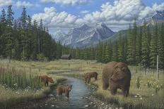 Checking Things Out - Grizzlies-Robert Wavra-Giclee Print