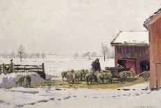 Feeding the Sheep in Winter-Robert Weir Allan-Giclee Print