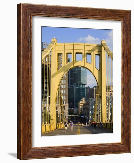 Roberto Clemente Bridge (6th Street Bridge) over the Allegheny River, Pittsburgh, Pennsylvania, Uni-Richard Cummins-Framed Photographic Print