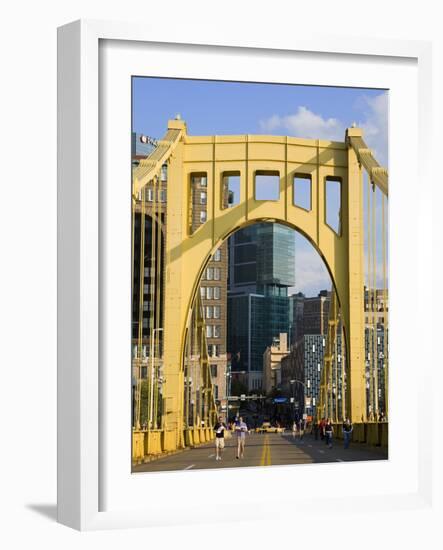 Roberto Clemente Bridge (6th Street Bridge) over the Allegheny River, Pittsburgh, Pennsylvania, Uni-Richard Cummins-Framed Photographic Print