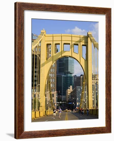 Roberto Clemente Bridge (6th Street Bridge) over the Allegheny River, Pittsburgh, Pennsylvania, Uni-Richard Cummins-Framed Photographic Print