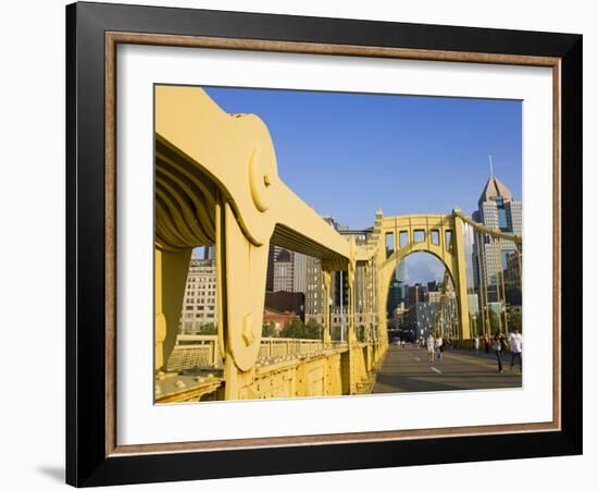 Roberto Clemente Bridge (6th Street Bridge) over the Allegheny River, Pittsburgh, Pennsylvania, Uni-Richard Cummins-Framed Photographic Print