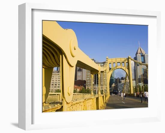 Roberto Clemente Bridge (6th Street Bridge) over the Allegheny River, Pittsburgh, Pennsylvania, Uni-Richard Cummins-Framed Photographic Print