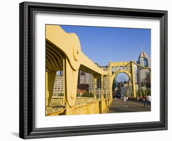 Roberto Clemente Bridge (6th Street Bridge) over the Allegheny River, Pittsburgh, Pennsylvania, Uni-Richard Cummins-Framed Photographic Print