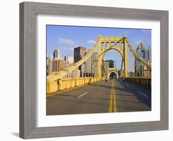 Roberto Clemente Bridge (6th Street Bridge) over the Allegheny River, Pittsburgh, Pennsylvania, Uni-Richard Cummins-Framed Photographic Print