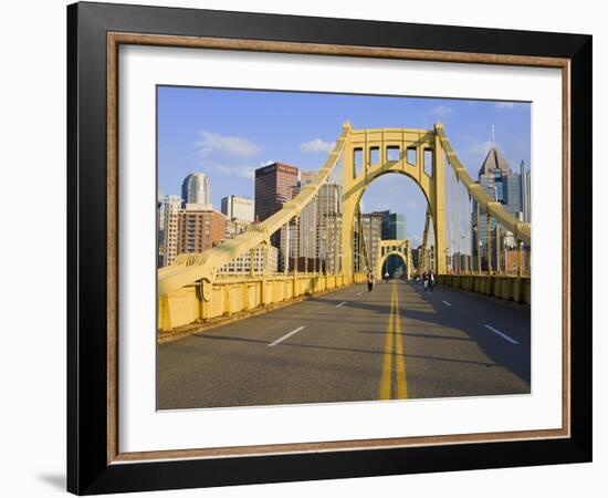 Roberto Clemente Bridge (6th Street Bridge) over the Allegheny River, Pittsburgh, Pennsylvania, Uni-Richard Cummins-Framed Photographic Print