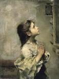 Praying Girl, Italian Painting of 19th Century-Roberto Ferruzzi-Premier Image Canvas