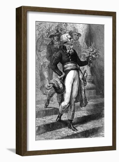 Robespierre and Flowers-E Ronjat-Framed Art Print