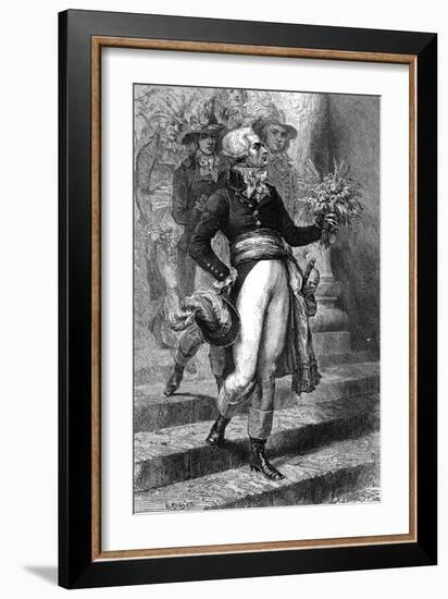 Robespierre and Flowers-E Ronjat-Framed Art Print