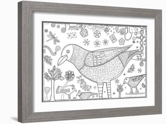 Robin Dots CB-Jill Mayberg-Framed Giclee Print