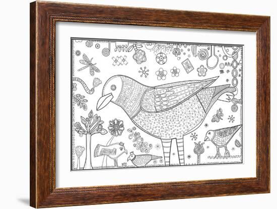 Robin Dots CB-Jill Mayberg-Framed Giclee Print