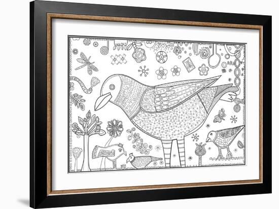 Robin Dots CB-Jill Mayberg-Framed Giclee Print