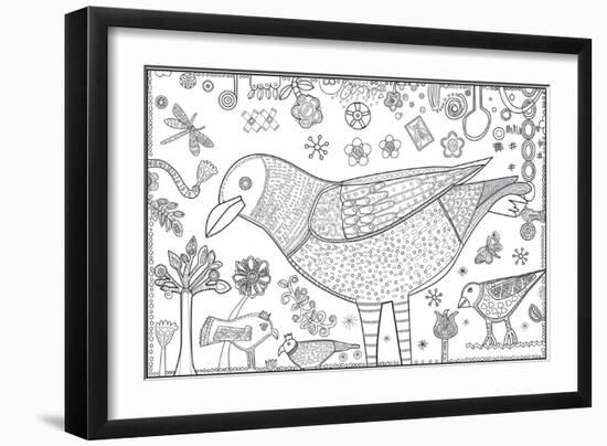 Robin Dots CB-Jill Mayberg-Framed Giclee Print