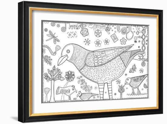 Robin Dots CB-Jill Mayberg-Framed Giclee Print