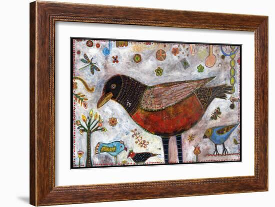 Robin Dotty Color-Jill Mayberg-Framed Giclee Print