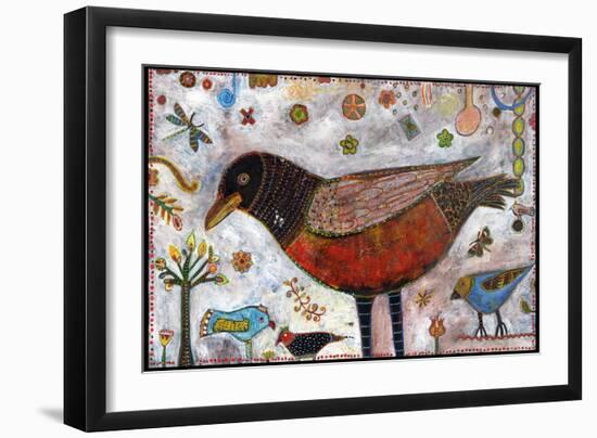 Robin Dotty Color-Jill Mayberg-Framed Giclee Print