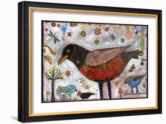 Robin Dotty Color-Jill Mayberg-Framed Giclee Print