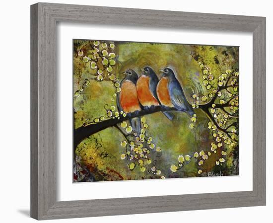 Robin Family-Blenda Tyvoll-Framed Giclee Print