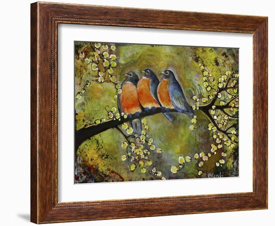 Robin Family-Blenda Tyvoll-Framed Giclee Print