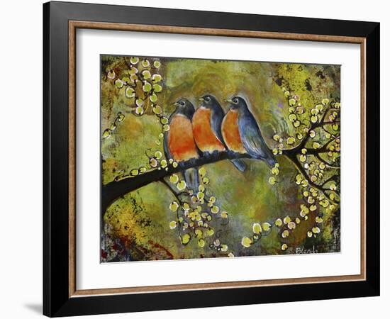 Robin Family-Blenda Tyvoll-Framed Giclee Print