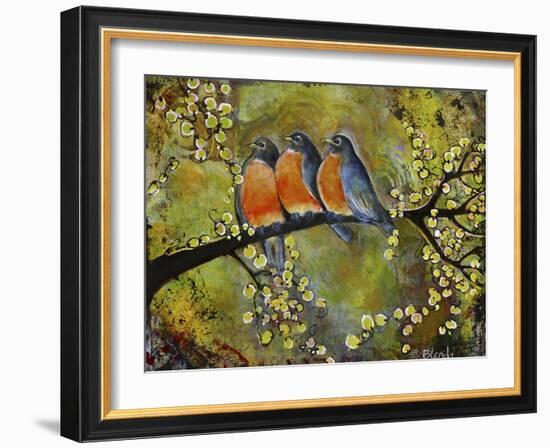 Robin Family-Blenda Tyvoll-Framed Giclee Print