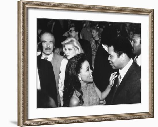Robin Givens with Muhammad Ali, Ivana Trump and Donald Trump's Father, Fred, at Tyson-Spinks Fight-null-Framed Premium Photographic Print