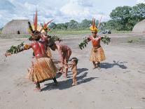 Kamayura Indians Dancing the Fish Dance, Xingu, Brazil, South America-Robin Hanbury-tenison-Photographic Print