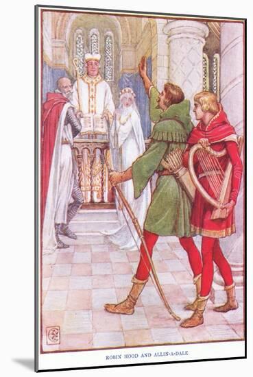 Robin Hood and Alan-A-Dale, C.1920-Walter Crane-Mounted Giclee Print