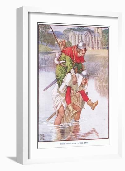 Robin Hood and Father Tuck, C.1920-Walter Crane-Framed Giclee Print