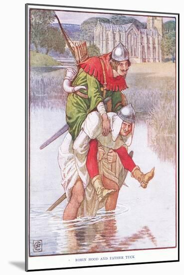 Robin Hood and Father Tuck, C.1920-Walter Crane-Mounted Giclee Print