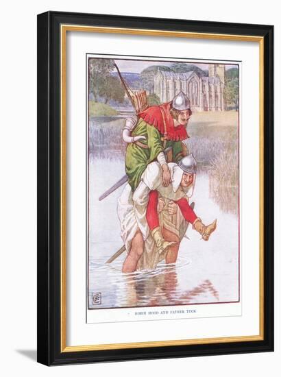 Robin Hood and Father Tuck, C.1920-Walter Crane-Framed Giclee Print
