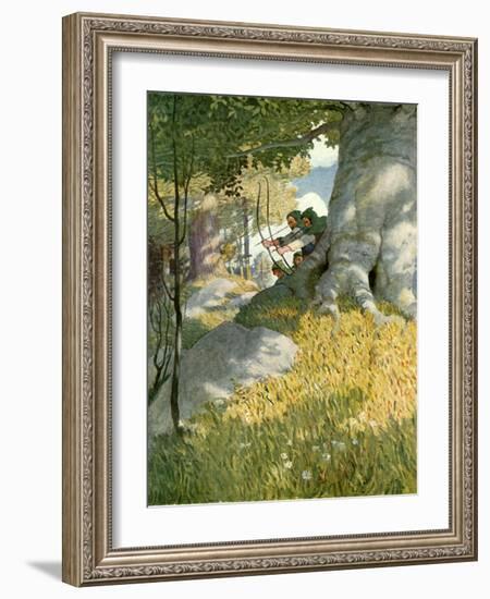 Robin Hood and His Companions Rescue Will Stutely-Newell Convers Wyeth-Framed Giclee Print