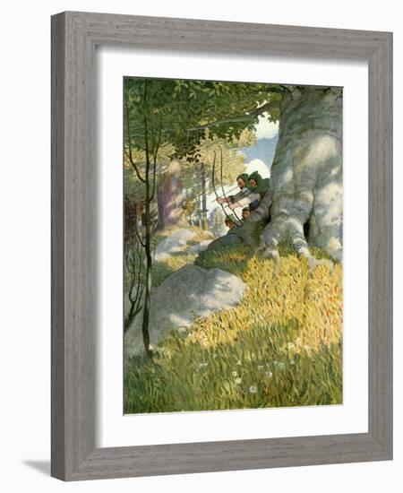 Robin Hood and His Companions Rescue Will Stutely-Newell Convers Wyeth-Framed Giclee Print