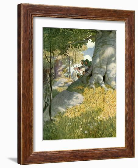 Robin Hood and His Companions Rescue Will Stutely-Newell Convers Wyeth-Framed Giclee Print