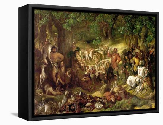 Robin Hood and His Merry Men Entertaining Richard the Lionheart in Sherwood Forest, 1839-Daniel Maclise-Framed Premier Image Canvas