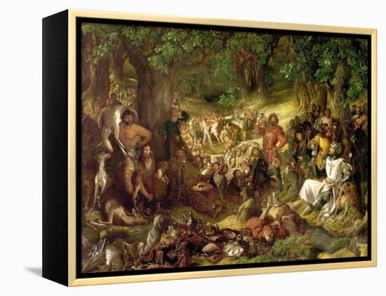 Robin Hood and His Merry Men Entertaining Richard the Lionheart in Sherwood Forest, 1839-Daniel Maclise-Framed Premier Image Canvas