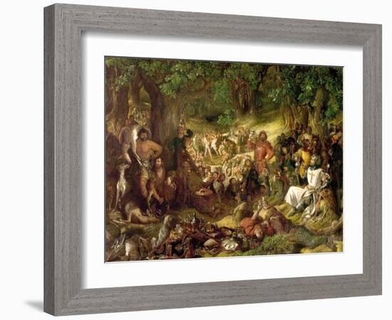 Robin Hood and His Merry Men Entertaining Richard the Lionheart in Sherwood Forest, 1839-Daniel Maclise-Framed Giclee Print