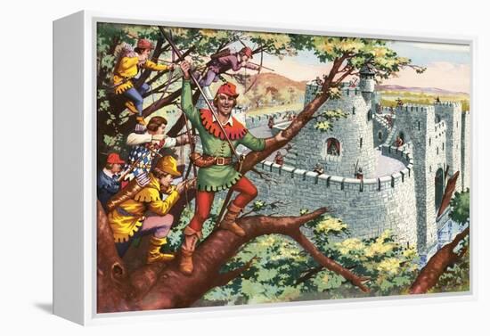Robin Hood and His Merry Men-English School-Framed Premier Image Canvas