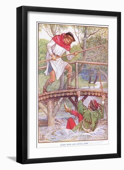 Robin Hood and Little John, C.1920-Walter Crane-Framed Giclee Print