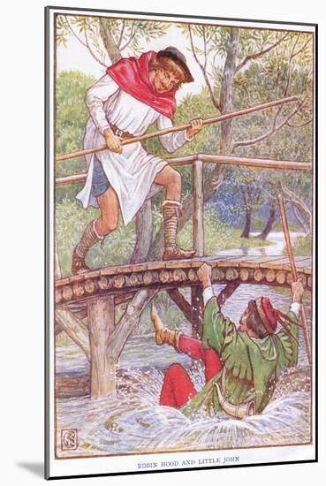 Robin Hood and Little John, C.1920-Walter Crane-Mounted Giclee Print