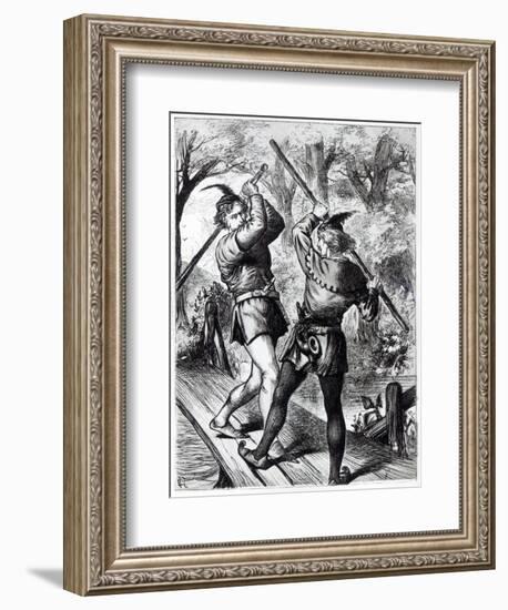 Robin Hood and Little John-English School-Framed Giclee Print