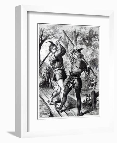 Robin Hood and Little John-English School-Framed Giclee Print