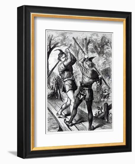 Robin Hood and Little John-English School-Framed Giclee Print