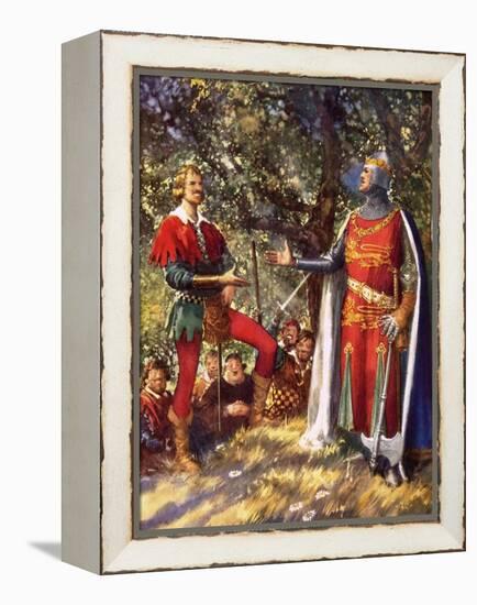 Robin Hood and Richard the Lionheart-John Millar Watt-Framed Premier Image Canvas