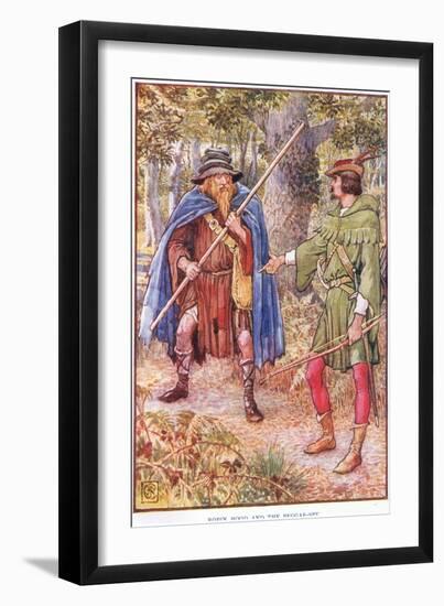 Robin Hood and the Beggar, C.1920-Walter Crane-Framed Giclee Print