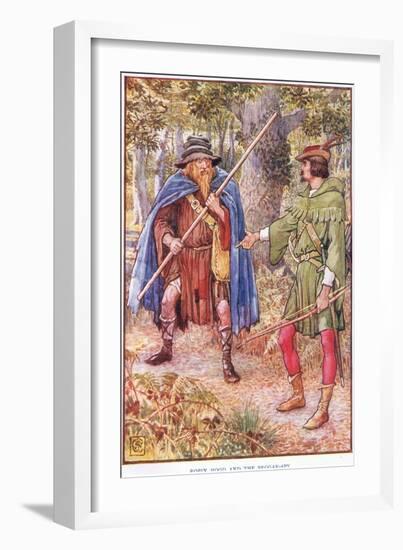 Robin Hood and the Beggar, C.1920-Walter Crane-Framed Giclee Print