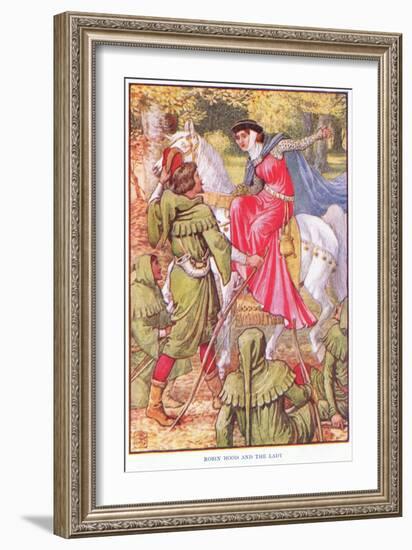 Robin Hood and the Lady, C.1920-Walter Crane-Framed Giclee Print