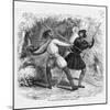 Robin Hood and the Tanner Fight with Quarterstaffs-null-Mounted Art Print