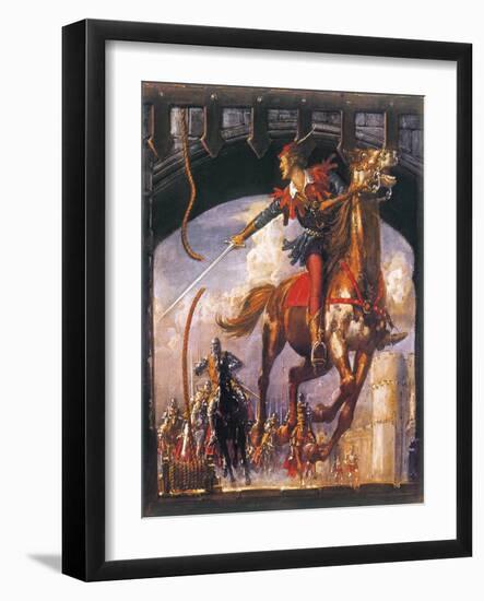 Robin Hood Being Chased by Norman Soldiers-John Millar Watt-Framed Giclee Print